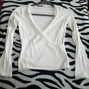 Cream vneck top size xs